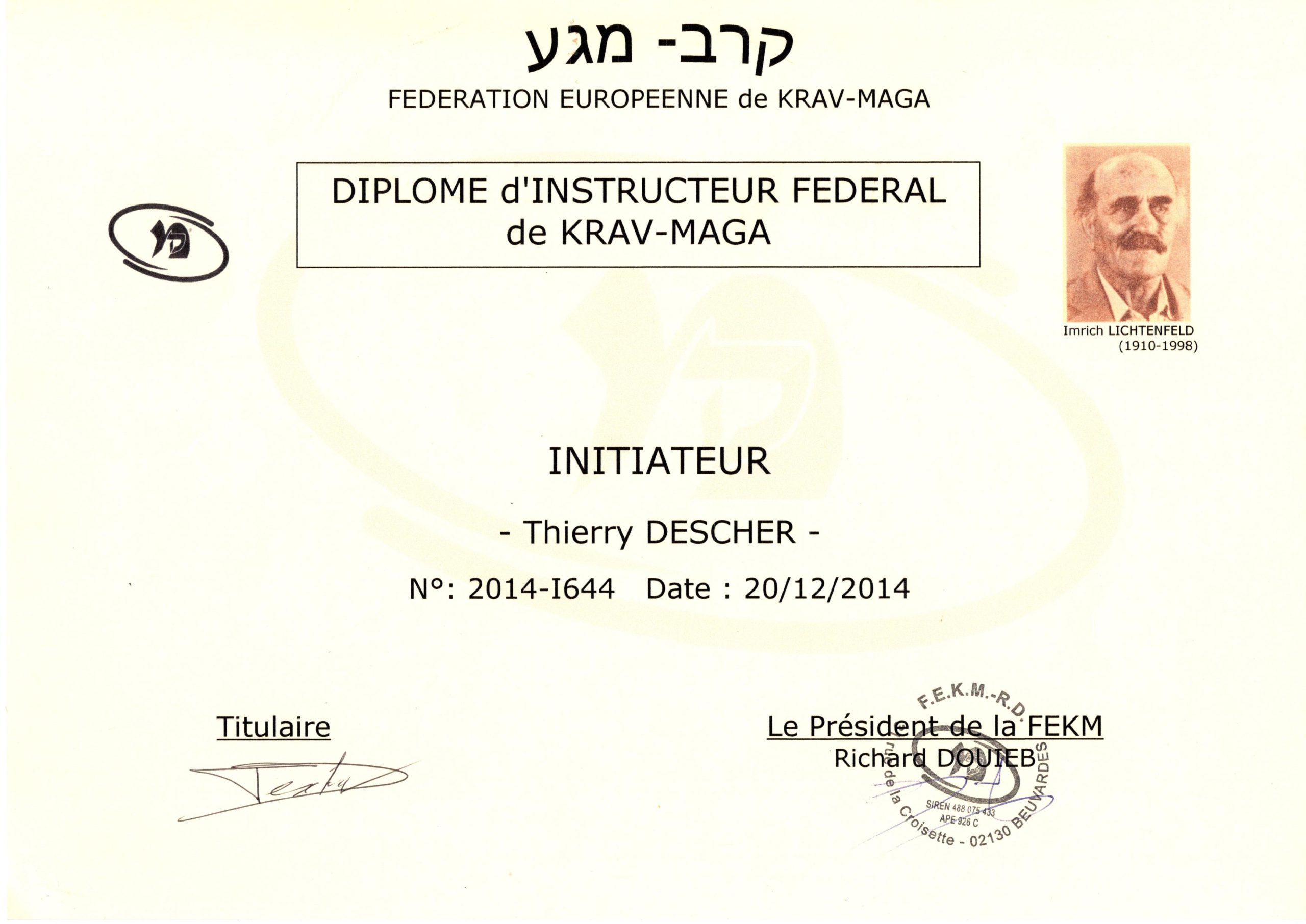 Diplôme d'instructeur fédéral de Krav Maga