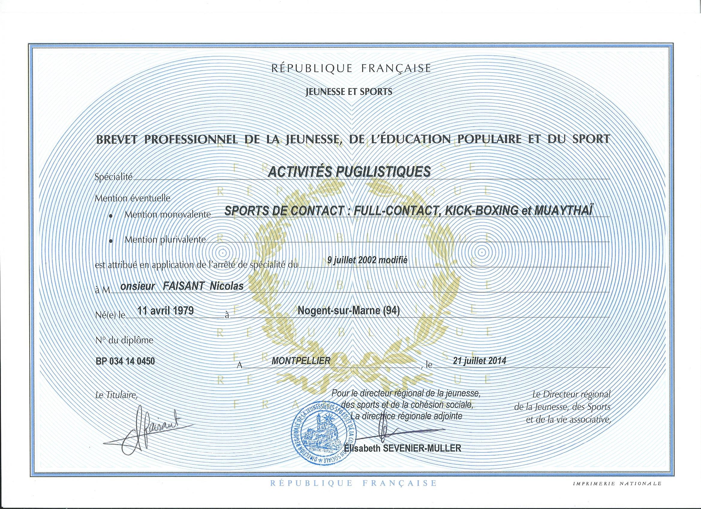 Diplôme BPJEPS
