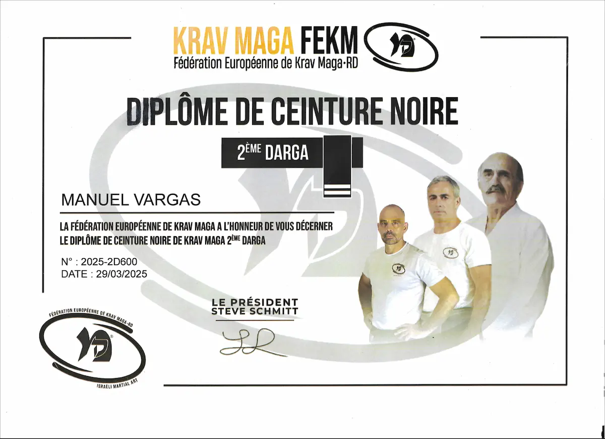Diplôme de ceinture noire 2ème Darga