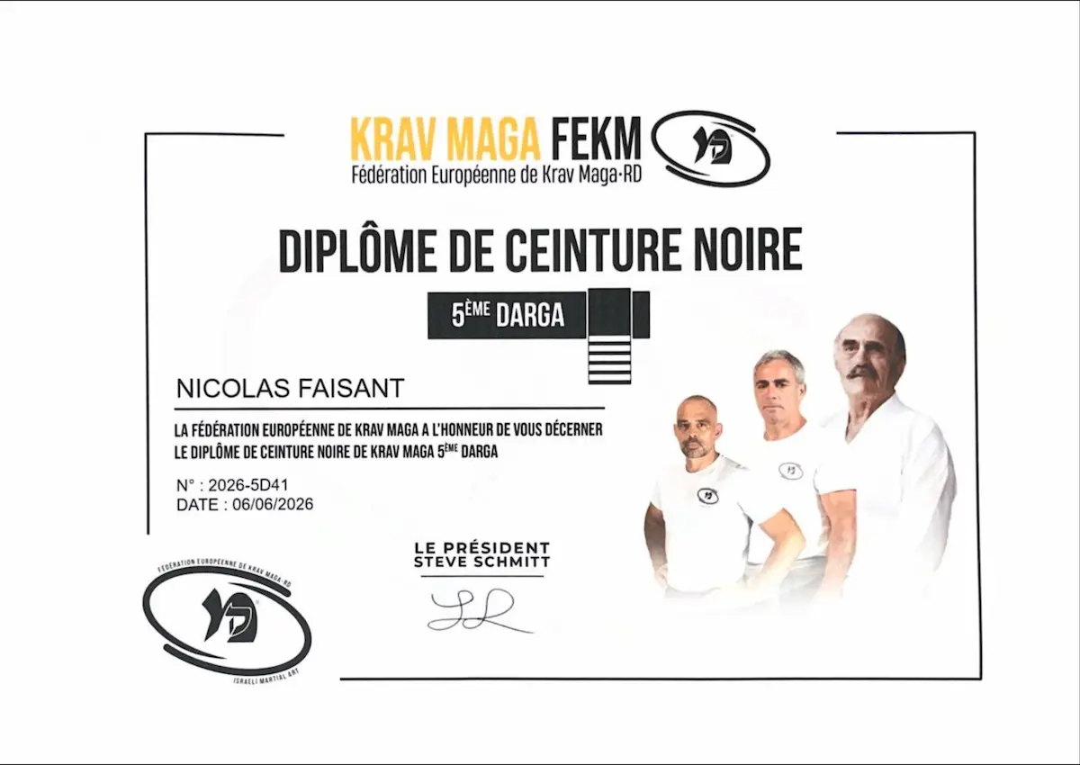 Diplôme de ceinture noire 5ème Darga
